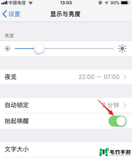 苹果手机晃动亮屏怎么关掉